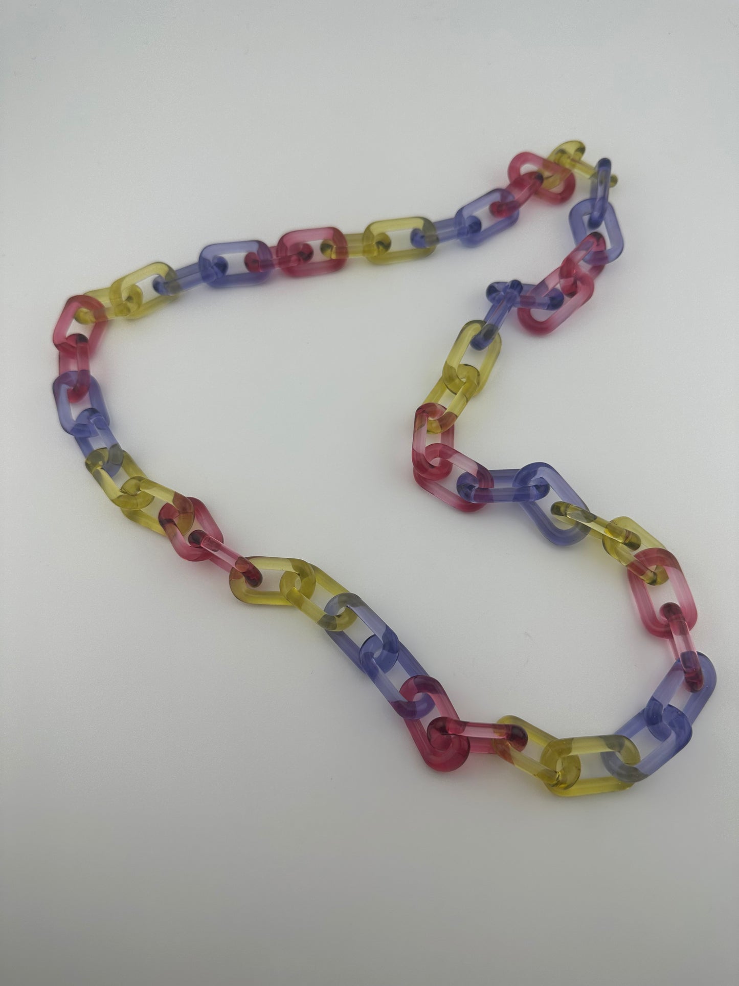 Sandberg Glass Chain Multiple Color / UV Reactive Glass Necklace