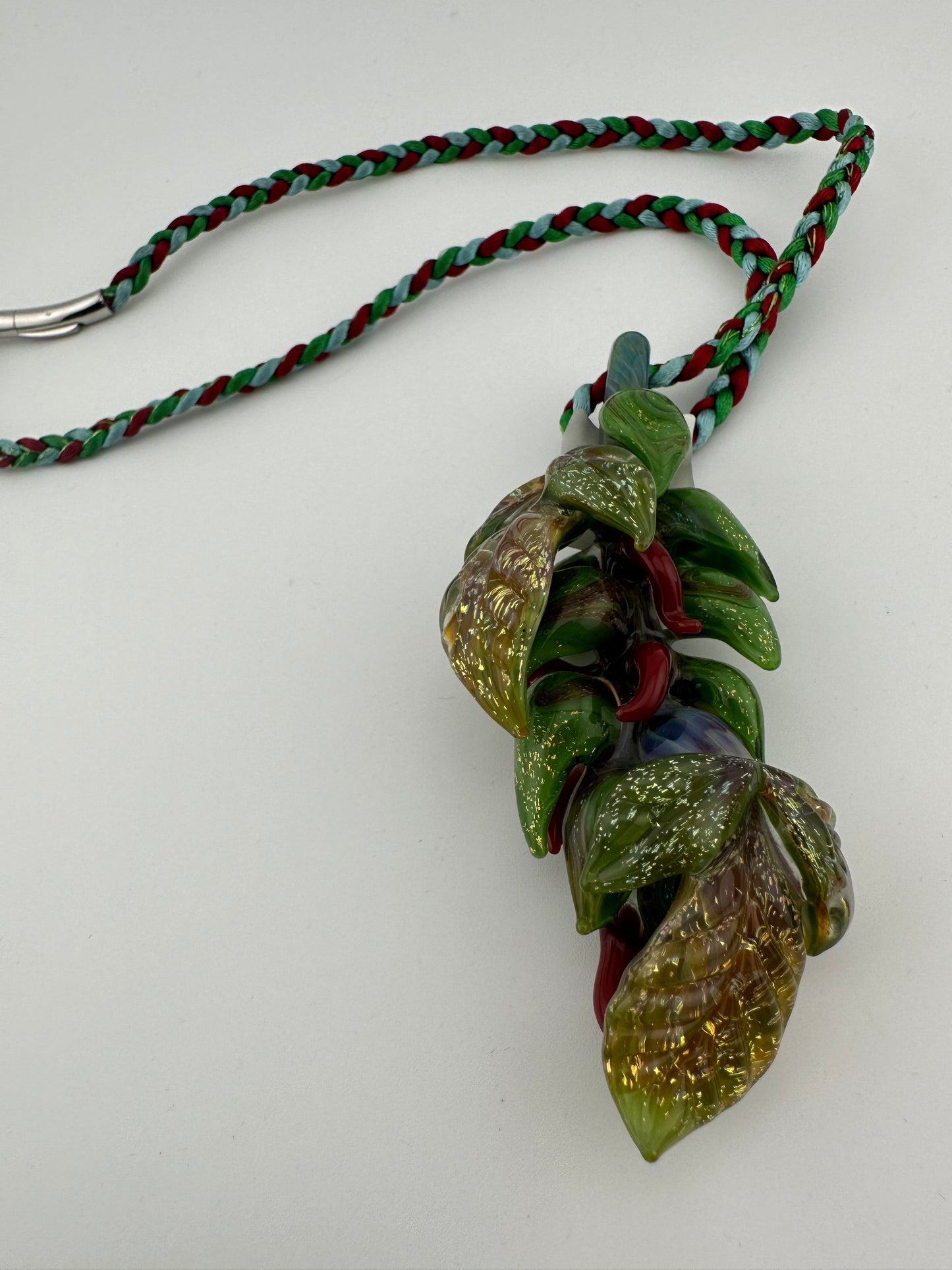 Mr. Gray Leaf Wrapped Chillum w/ Pendant