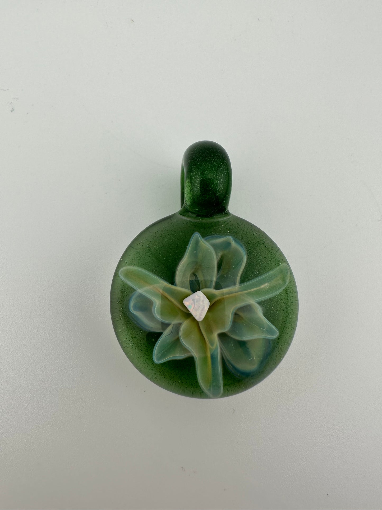 Danny Woodruff Fumed Flower Pendant W/ Opal