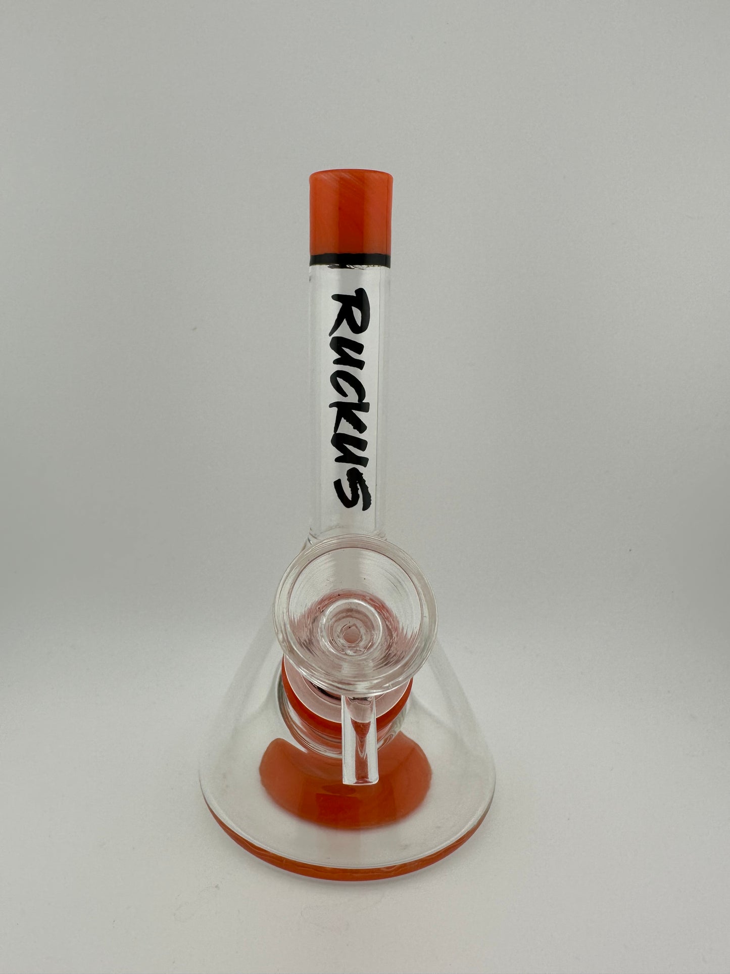 Ruckus Glass 7” Clear Beaker Rig 14mm Color Accents