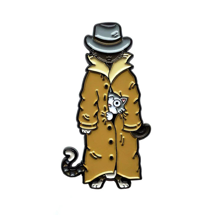 Kolorspun 3 Cats in a Trench Coat Pin