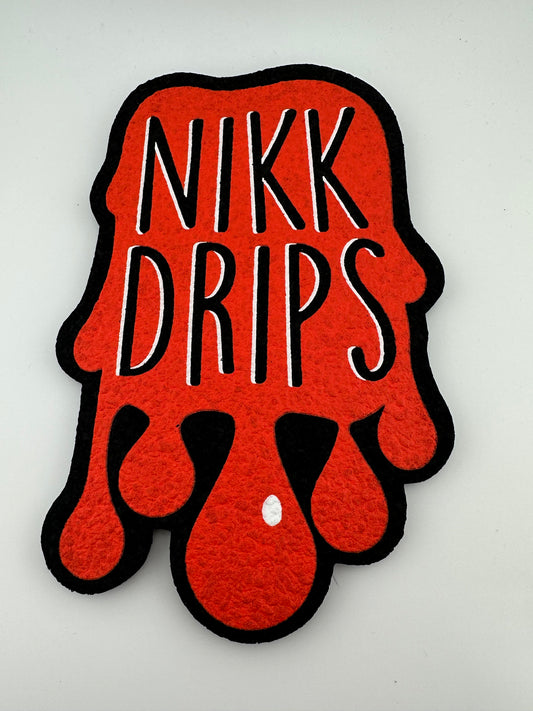 Nikk Drips x Moodmats  Red Nikk Drips Logo Mood Mat