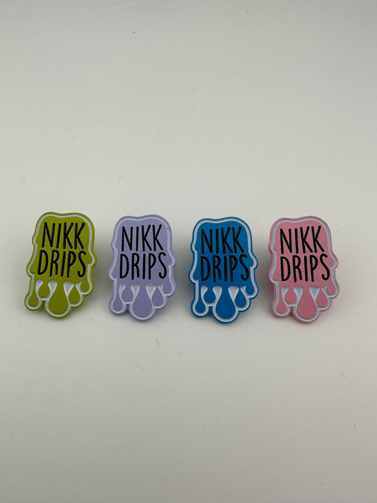 Nikk Drips Soft Enamel Pin 4pk Nikk Drips Logo 1"