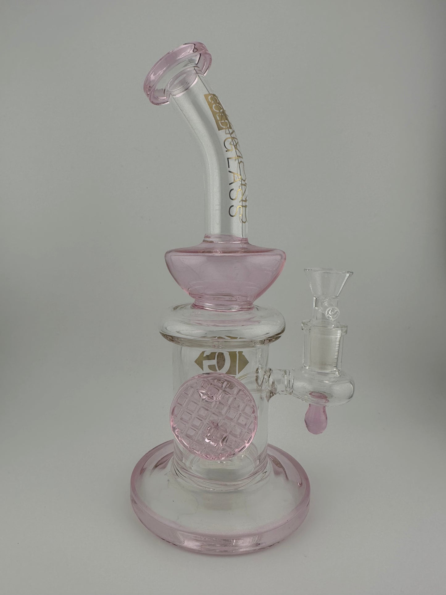 Diamond Glass Pink Waffle 14mm Rig