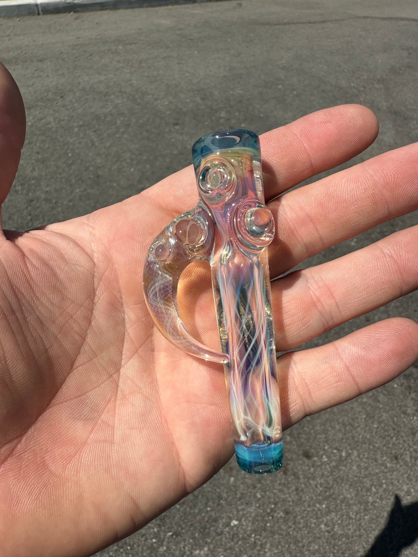 Brando Glass ( Brandon Welk ) Gold Fumed Horned Onie / Chillum