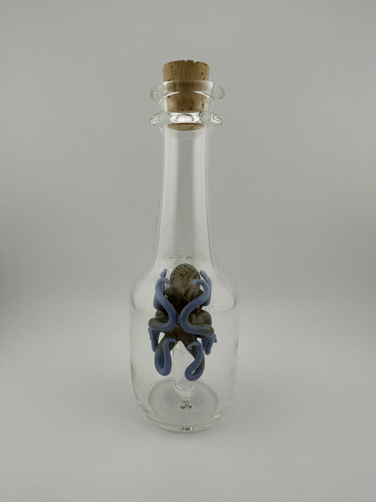 Berning Glass Blue Octopus in a bottle 10mm