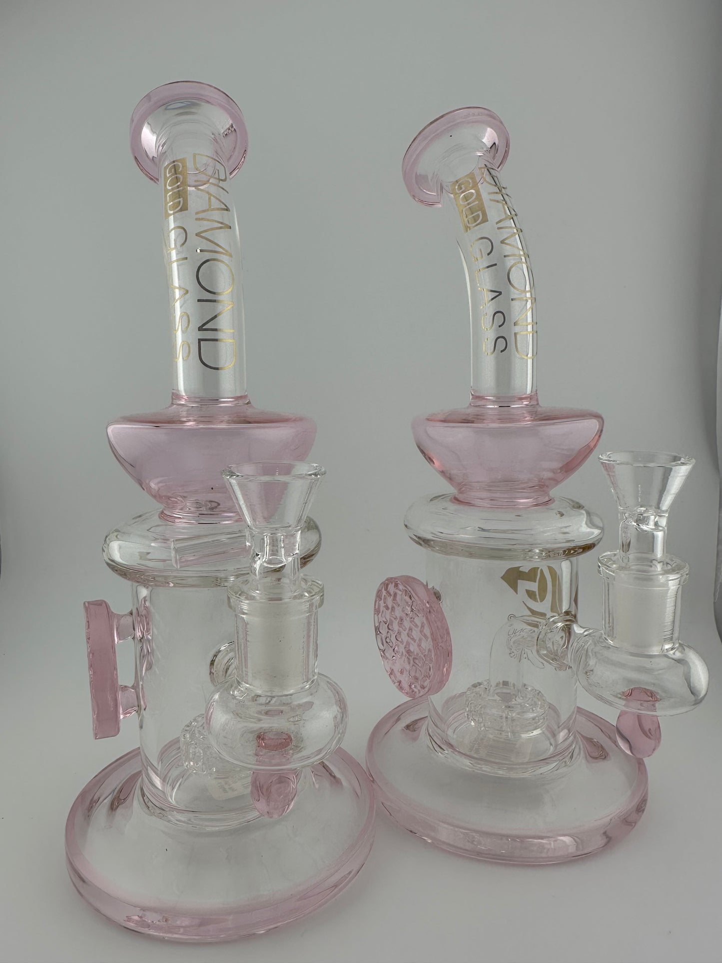 Diamond Glass Pink Waffle 14mm Rig