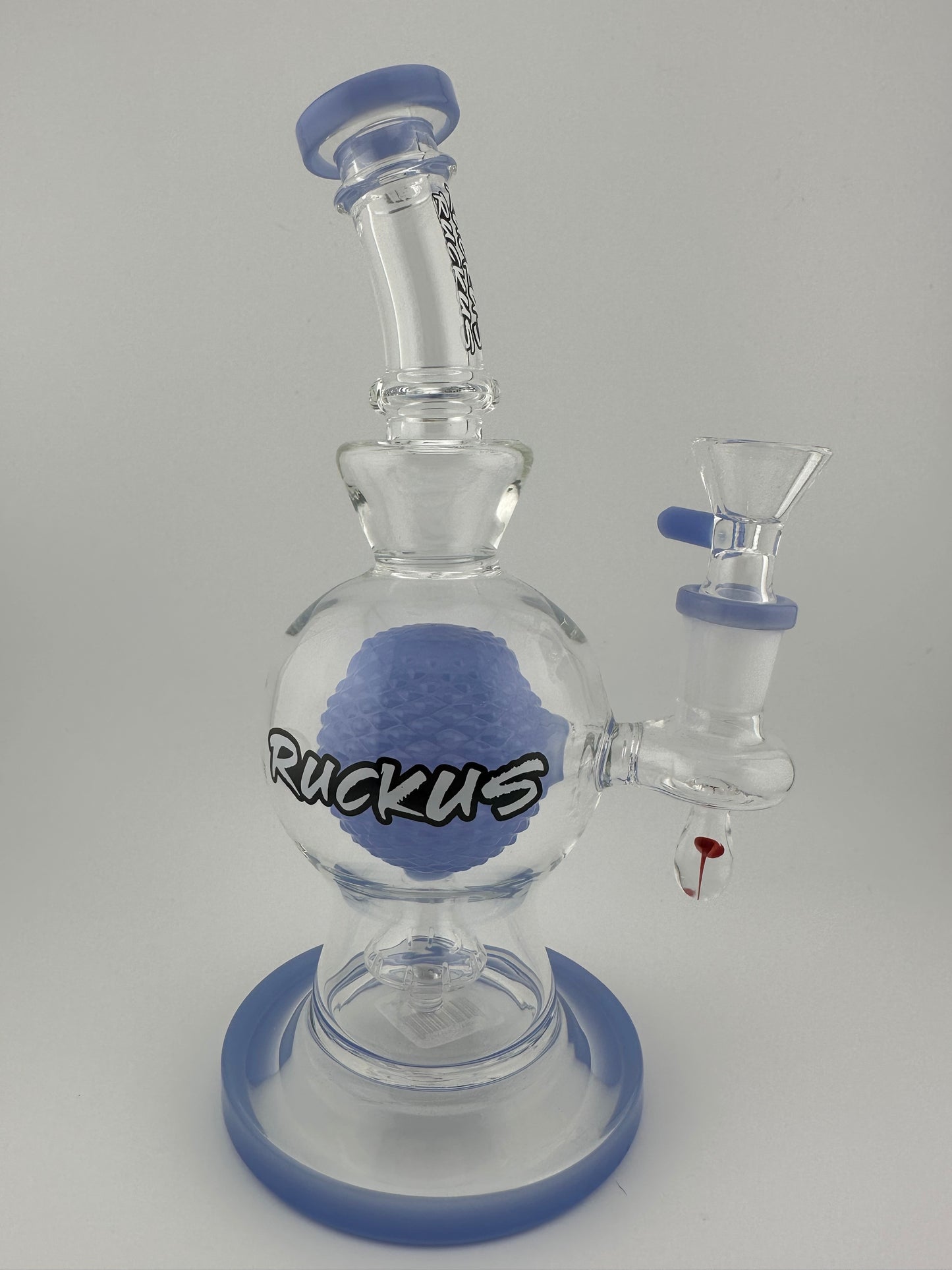 Ruckus Glass 8” Bulb Rig 14mm Color Accents