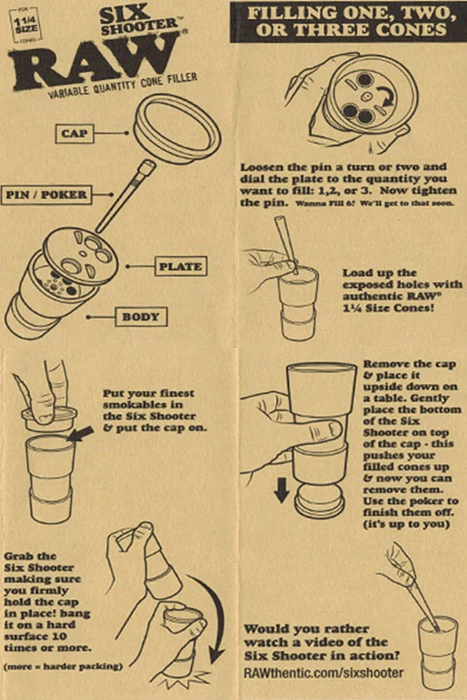 Raw Papers Six Shooter Cone Filler