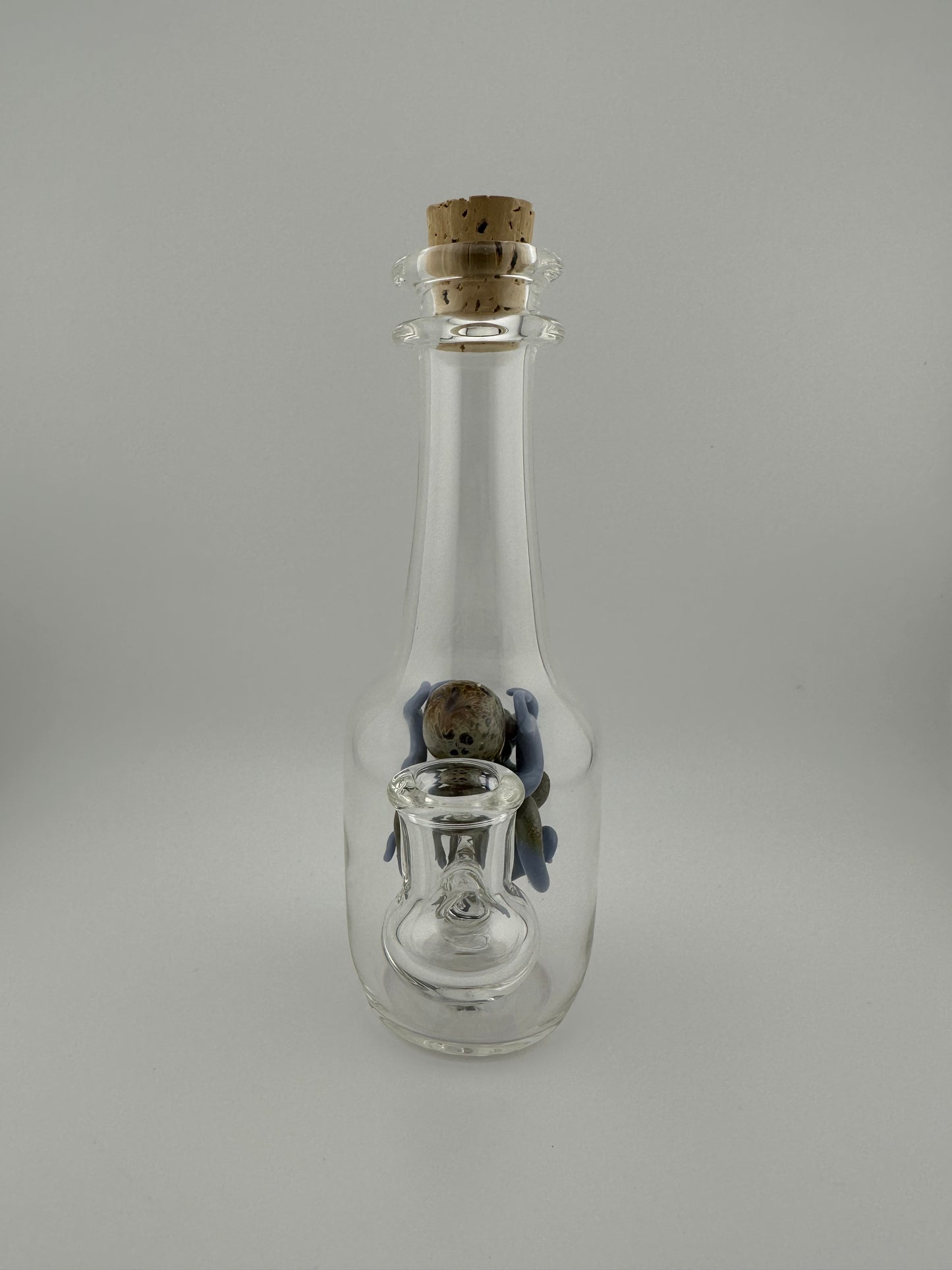 Berning Glass Blue Octopus in a bottle 10mm