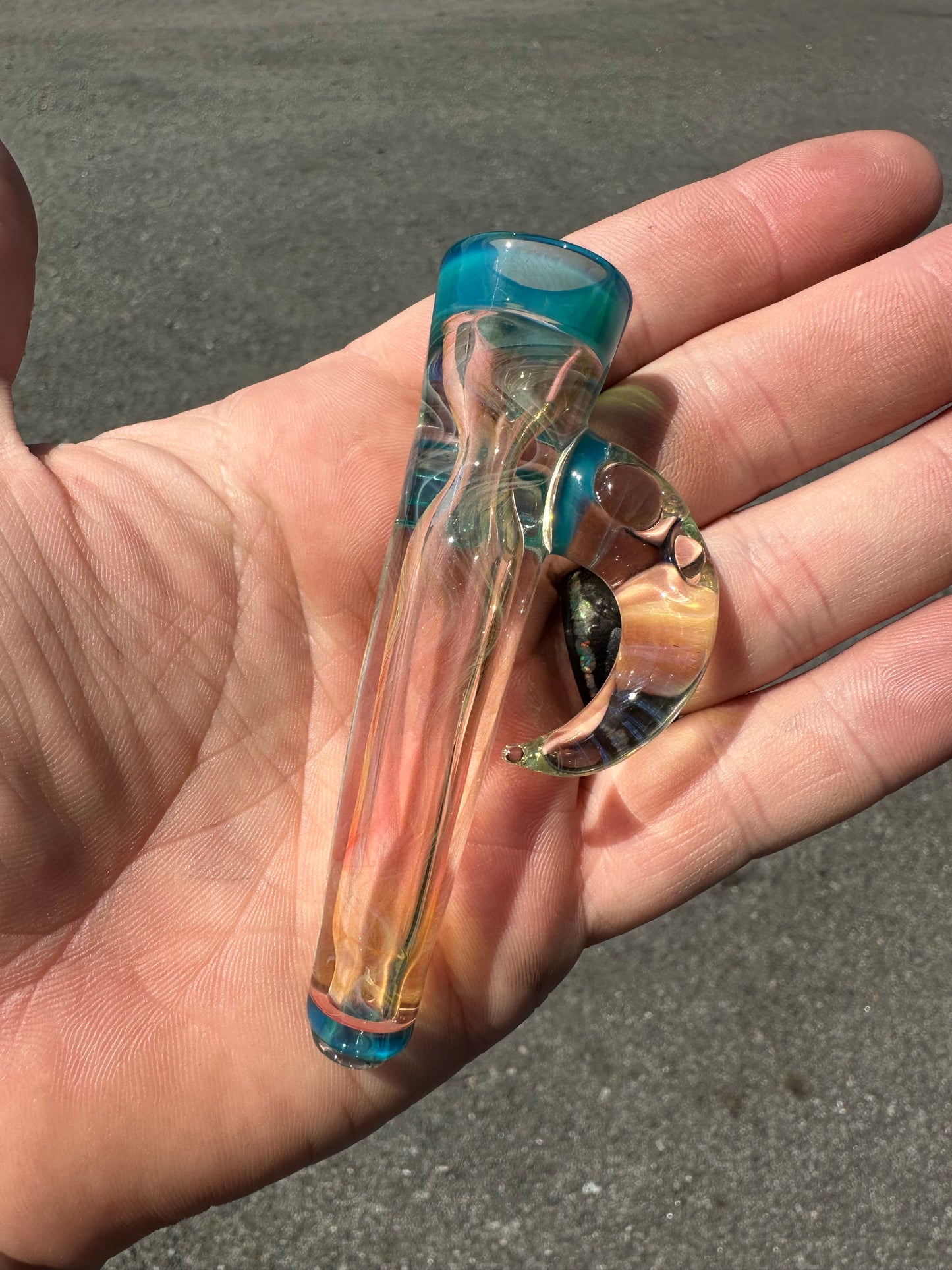 Brando Glass ( Brandon Welk ) Gold Fumed Horned Onie / Chillum