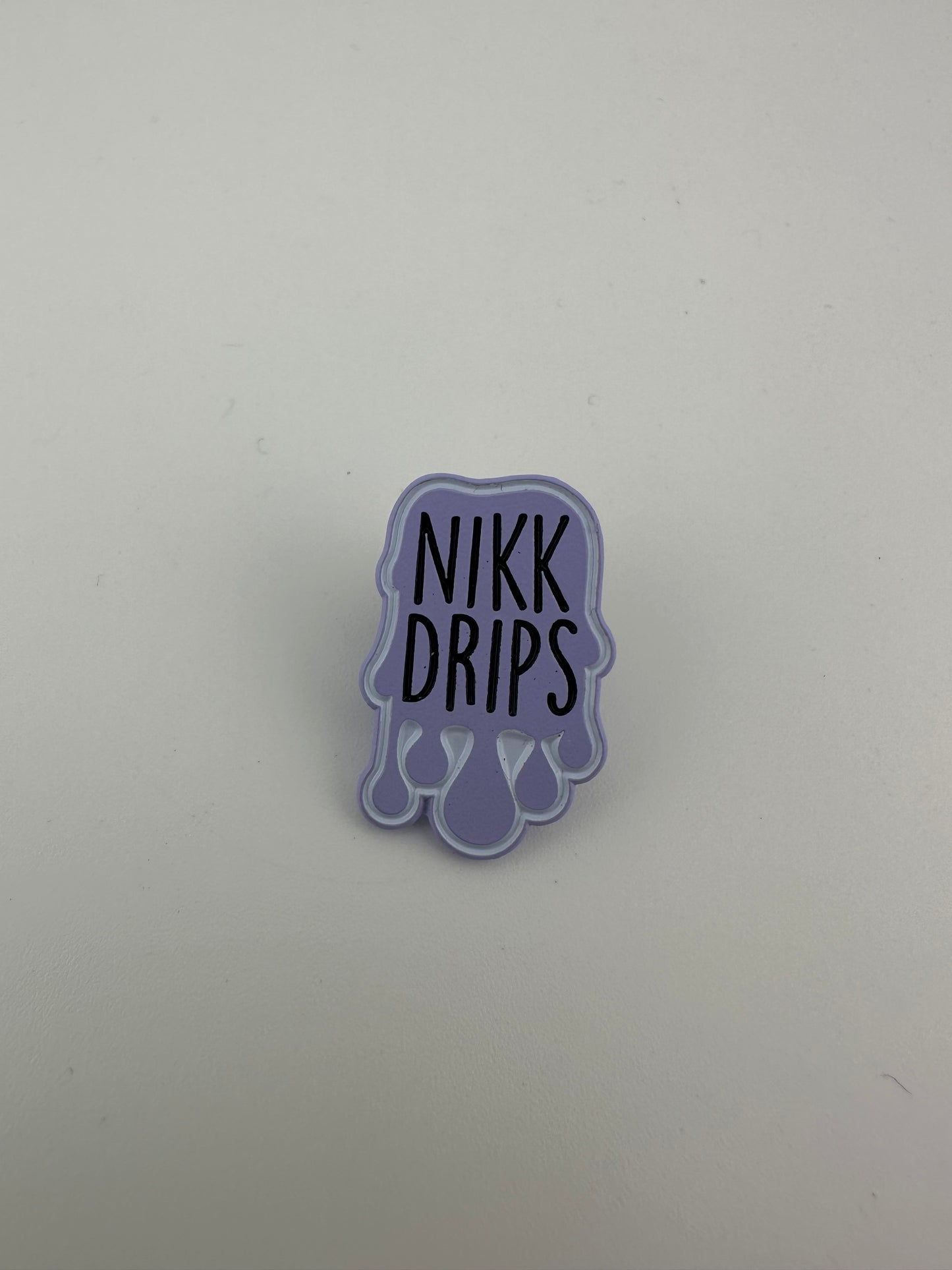 Nikk Drips Soft Enamel Pin Purple Nikk Drips Logo 1"