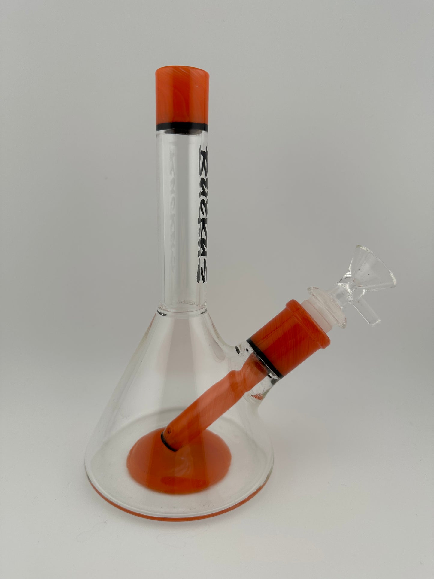 Ruckus Glass 7” Clear Beaker Rig 14mm Color Accents