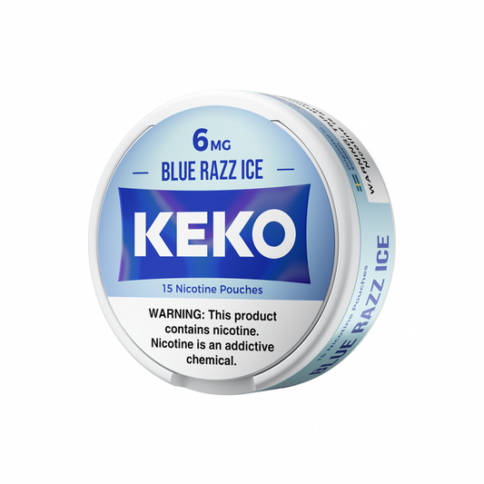 Keko Nicotine Pouches Blue Razz Ice 3mg & 6mg