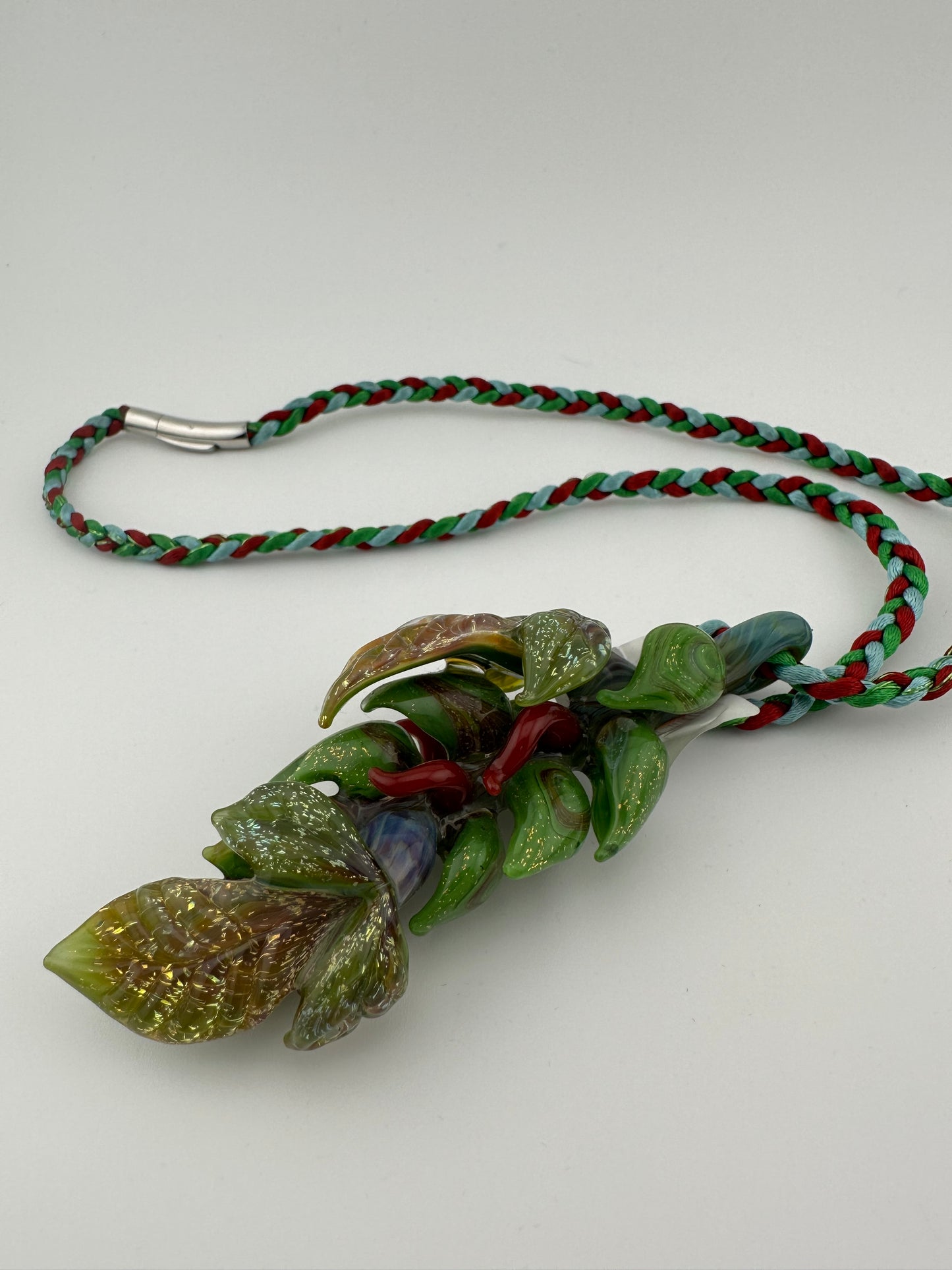 Mr. Gray Leaf Wrapped Chillum w/ Pendant