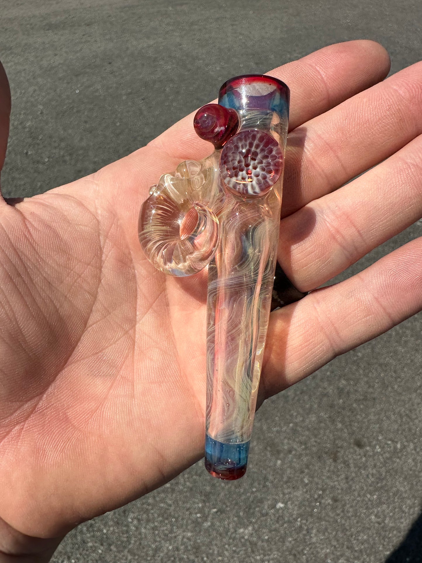 Brando Glass ( Brandon Welk ) Gold Fumed Horned Onie / Chillum