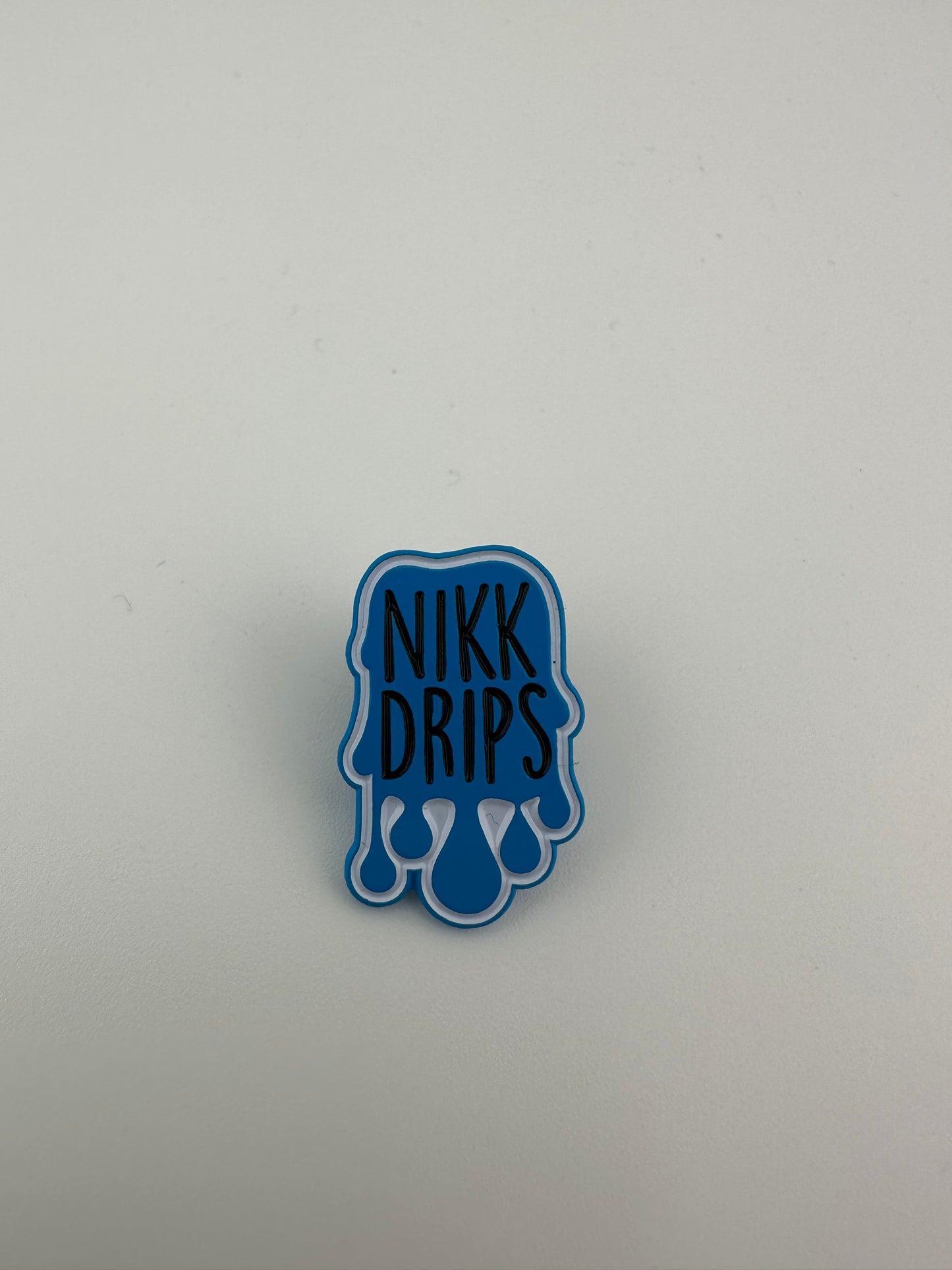 Nikk Drips Soft Enamel Pin Blue Nikk Drips Logo 1"