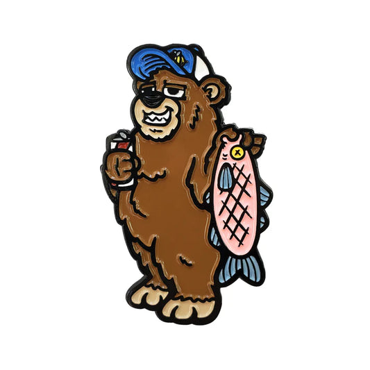 Kolorspun Gone Fishing Bear Pin