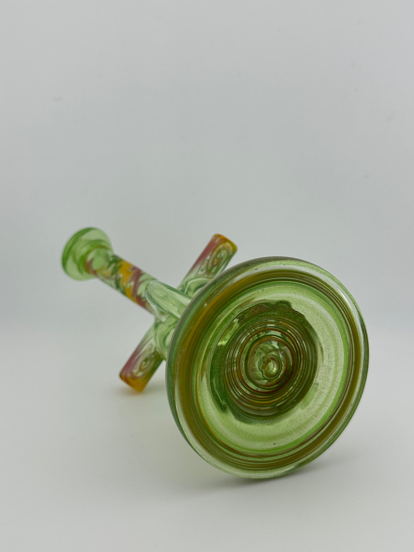 Domer Glass Green Dichroic Wig Wag Bubble Dumper Traveler