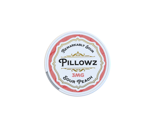 Pillowz Nicotine Pouches Sour Peach 3mg, 6mg, & 12mg