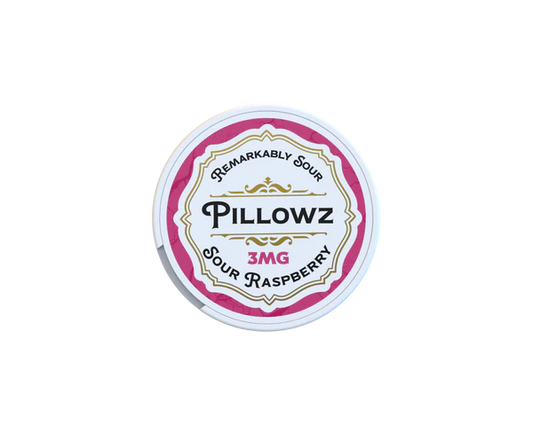 Pillowz Nicotine Pouches Sour Raspberry 3mg, 6mg, & 9mg