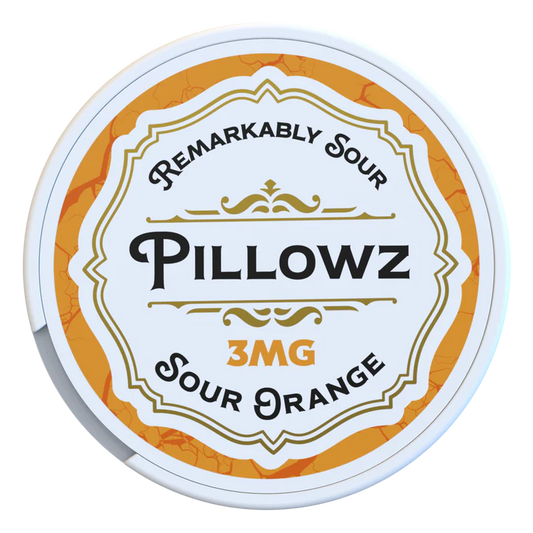 Pillowz Nicotine Pouches Sour Orange 3mg, 6mg, & 12mg