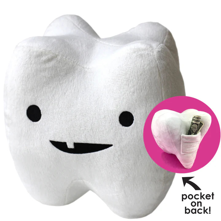 Tooth Plush - You Can't Handle the Tooth - Plush Organ Stuffed Toy Pillow - With Tooth Pocket