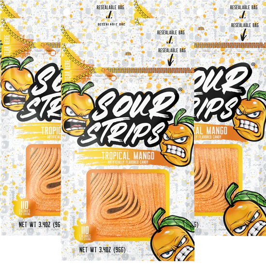 Sour Strips Tropical Mango Licorice Strips