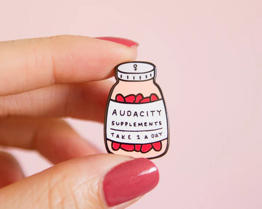 Little Woman Goods Audacity Supplements Enamel Pin